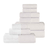Lodie Cotton Jacquard Solid and Two-Toned 9 Piece Assorted Towel Set